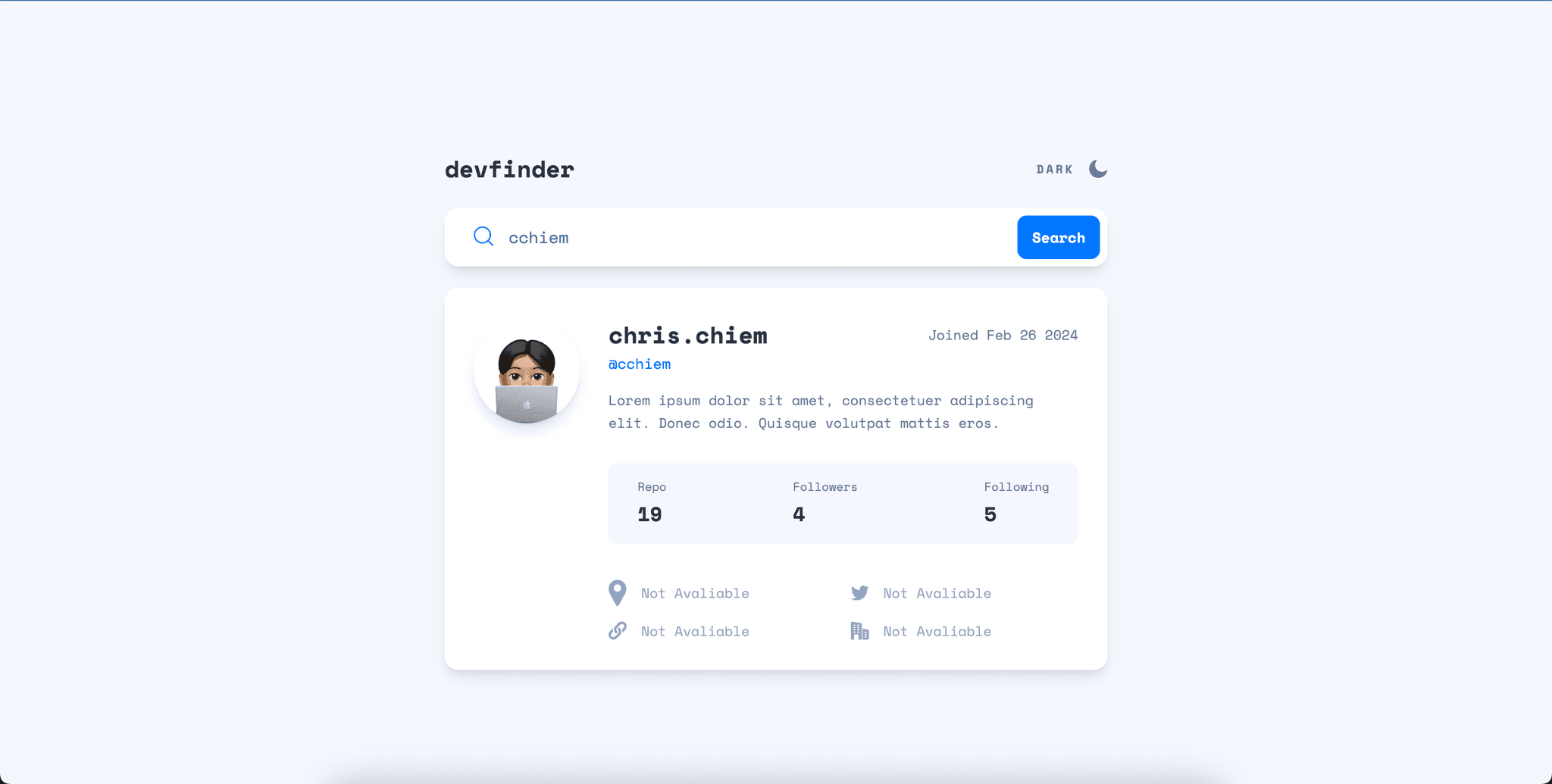 Github DevFinder